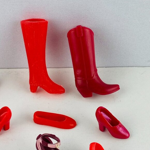 Barbie Size Type Doll Shoe Accessories Red Mismatched Shoes Lot - Picture 2 of 16